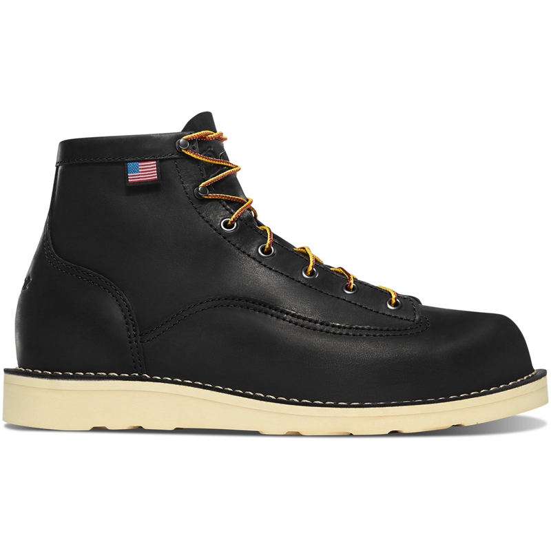 Black Danner Bull Run Men's Work Boots | YDUNXHZ-20