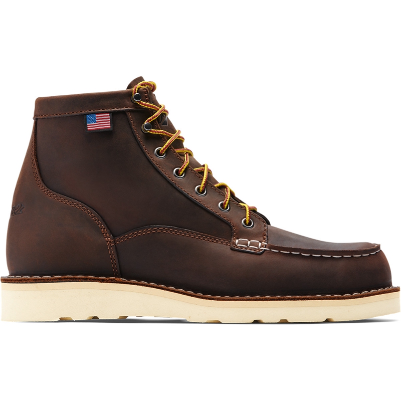 Brown Danner Bull Run Moc Toe Men's Work Boots | ZTPBRFM-12