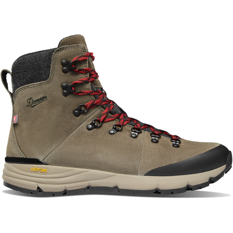 Brown / Red Danner Arctic 600 Side-Zip Men's Hiking Boots | IVPCXRZ-52