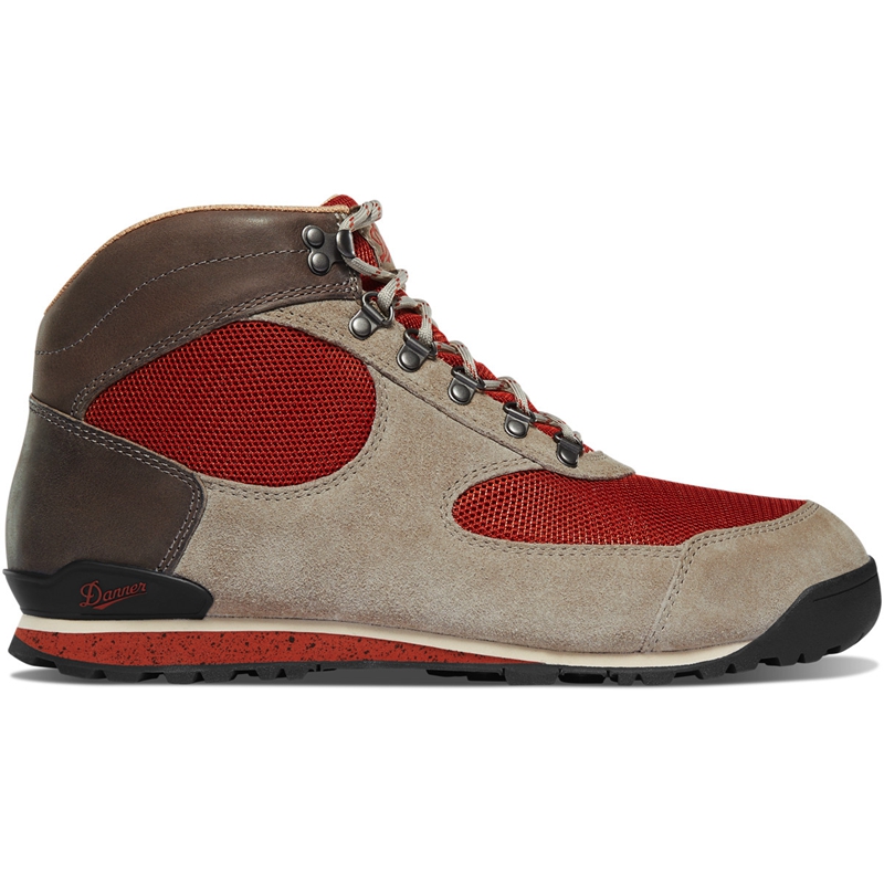 Grey / Red Danner Jag Dry Weather Men's Hiking Boots | WAYQOHU-67