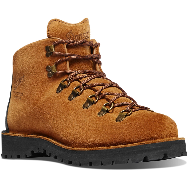 Brown Danner Mountain Light Men's Work Boots | OHCSVZN-79