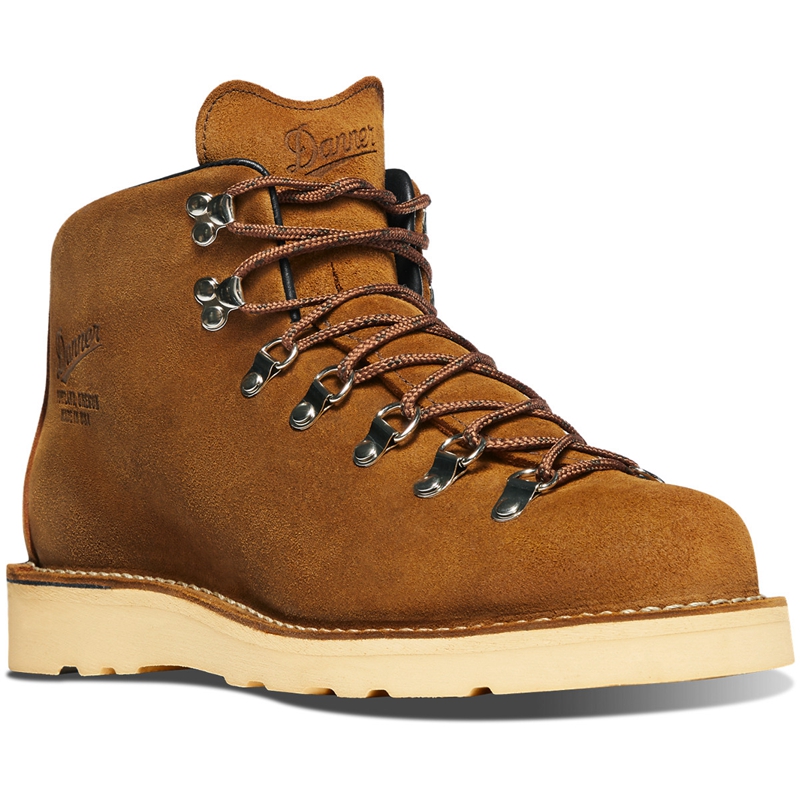 Brown Danner Mountain Light Men's Work Boots | OHZQRMY-56