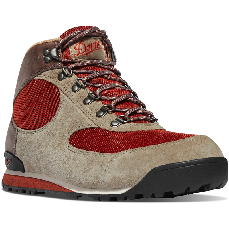 Grey / Red Danner Jag Dry Weather Men's Work Boots | VHJMBZI-29