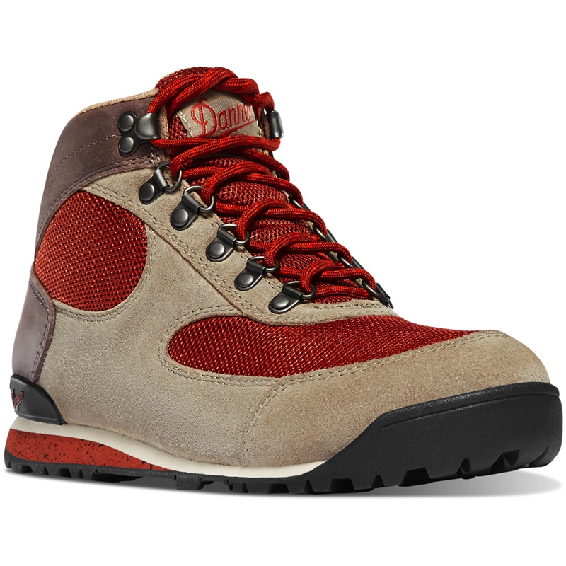 Grey / Red Danner Jag Dry Weather Women's Hiking Boots | GWARJIN-87