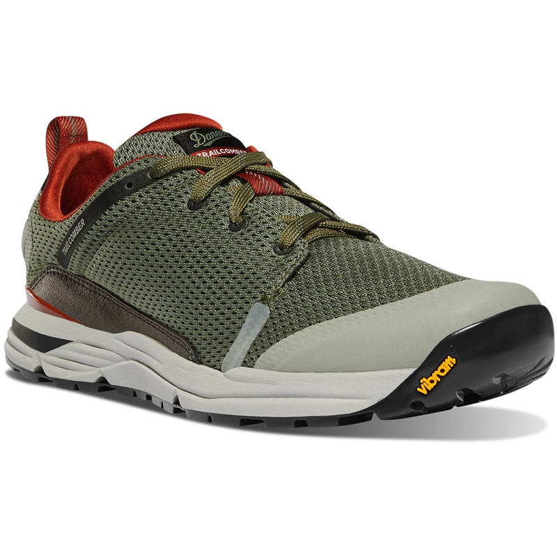 Olive Danner Trailcomber Men's Work Shoes | TQBEOXH-24